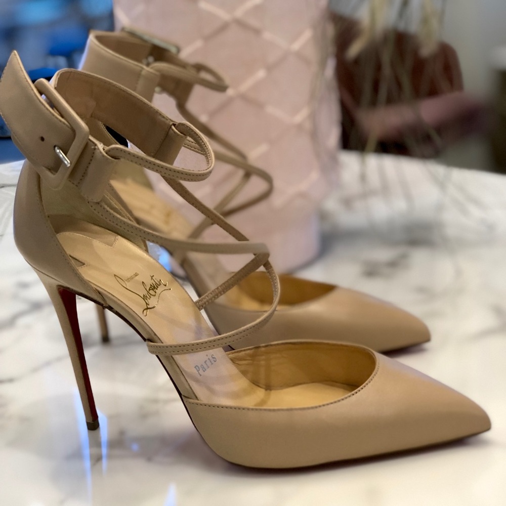 NIB Christian Louboutin Suzanna 100. Nude 38.5 - Picture 1 of 8